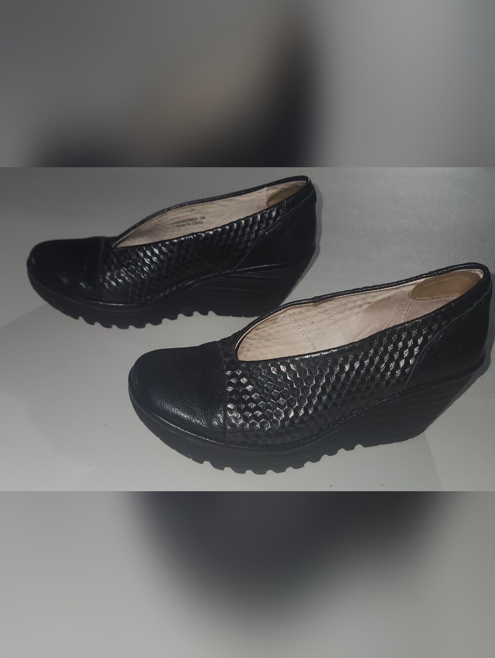 Black Fly London Wedge Loafers Size EU 38 US 7.5/8